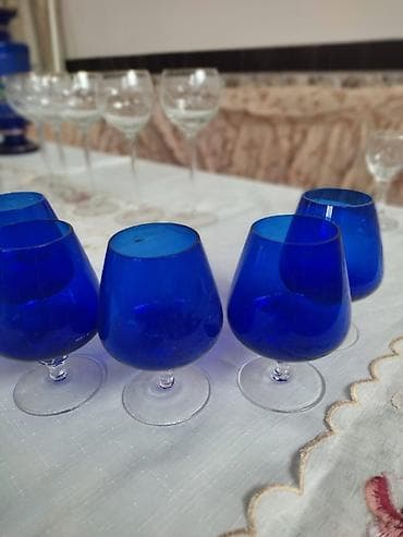 Кухонные принадлежности: Бокалы, цвет - Голубой, Стекло — 2