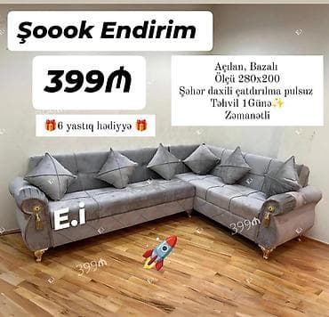 yigilib acilan stollar: Yeni, Künc divan, Qonaq otağı üçün, Açılan — 5