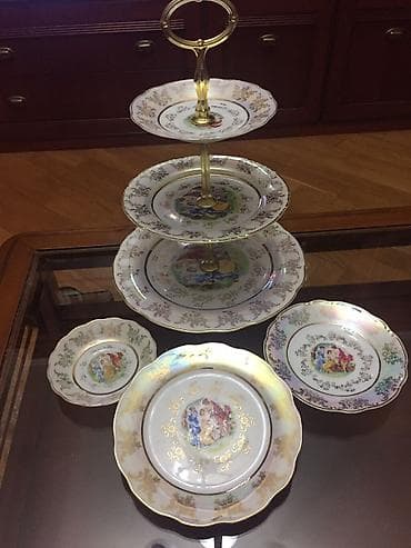 Boşqab dəsti Madonna (Çexiya), şirniyyat qabı Набор тарелок Мадонна(