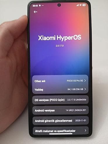 iphone x plus: Poco X5 Pro 5G, 256 GB, rəng - Mavi, Sensor — 3