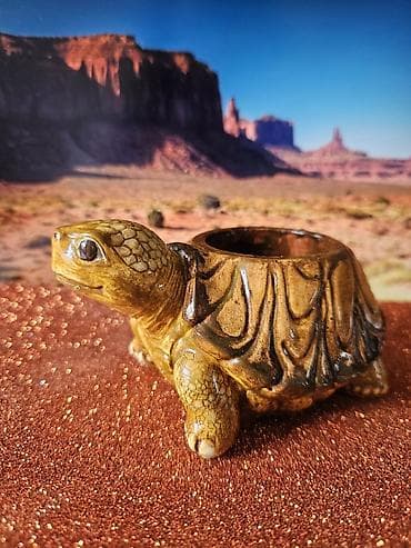 turtle: Fiqur, Keramika, rəng - Qəhvəyi — 2