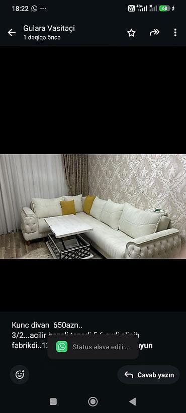 Kunc divan 650azn. 3/2. acilir bazali tezedi 5 6 aydi alinib lalafo.az -da Kunc divan 650azn. 3/2. acilir bazali tezedi 5 6 aydi alinib