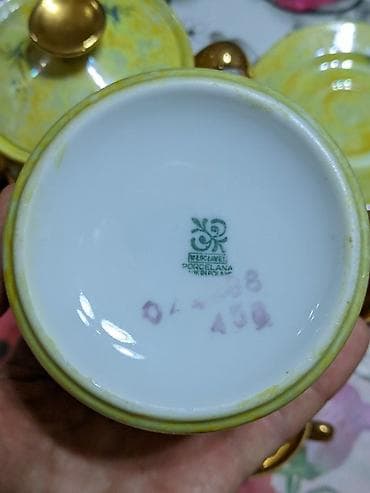 çay desdi: Çay dəsti, rəng - Sarı, Farfor, 6 nəfərlik, Polşa — 3