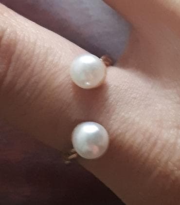 Zərgərlik əşyaları: İkili mirvari üzüklə zərif aksesuar seti - Üzük: Açıq dizaynlı — 2