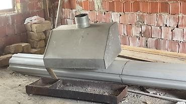 Mangal və tüstü çəkən başlıq dəsti - Metal mangal: uzun düzbucaqlı