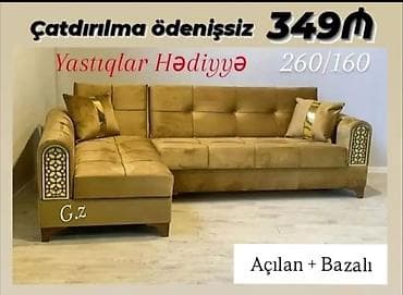 Künc divan, Açılan, Bazalı, Parça, Pulsuz çatdırılma
