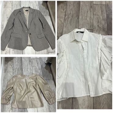 Baş geyimləri: Qadın geyim dəsti – 3 məhsul 1) Xalı naxışlı blazer - Rəng: qara-ağ — 1