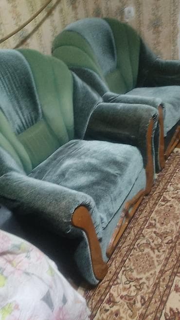 kreslolar: İşlənmiş, Divan, 2 kreslo, Divan, Bazalı, Açılan — 2