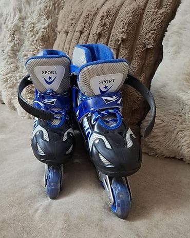 explore viva samokatlar: Uşaq üçün inline konkiseti (rolik) - Rəng: mavi‑qara‑ağ - 4 təkərli — 2