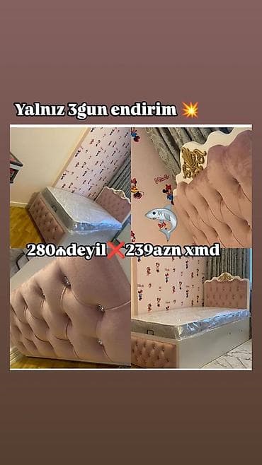 mebeller ve qiymetleri 2019: Oğlan və qız üçün, Çarpayı, Bazalı, Matras ilə — 1