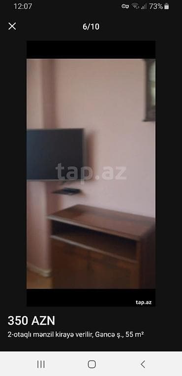 gen: Kirayə verilir: 2 otaqlı mənzil, Gəncə şəhəri, 55 m² Xüsusiyyətlər: - — 5