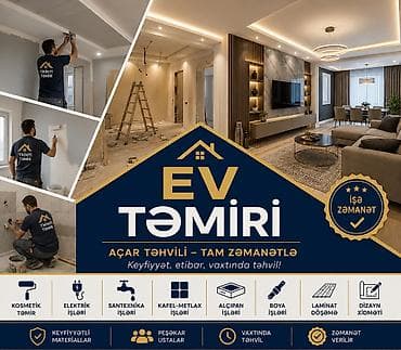 EV TƏMİRİ – Açar təhvili, tam zəmanətlə Peşəkar briqada ilə mənzil və — 1