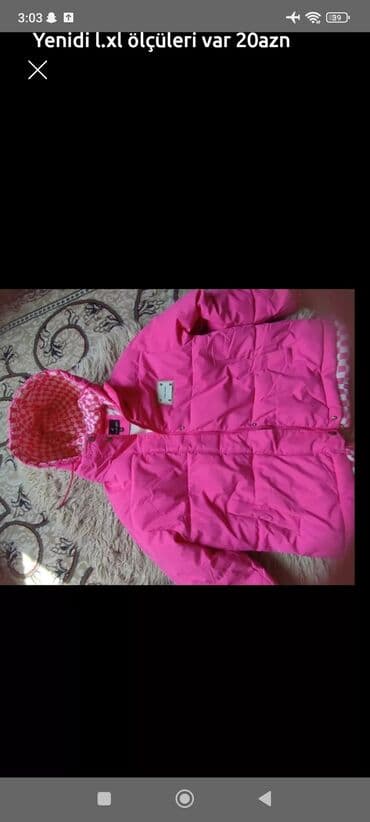 Qışlıq qadın kurtkası – canlı çəhrayı rəng. - Ölçülər: L, XL (şəkildə