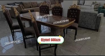 Для гостиной, Новый, Нераскладной, Квадратный стол, 6 стульев — 8