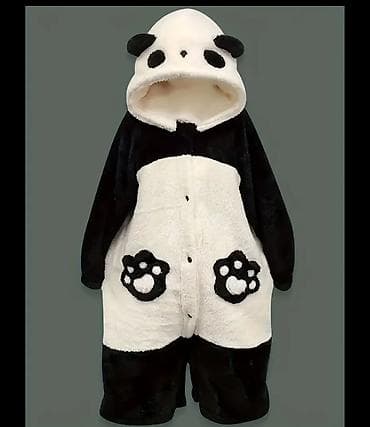 kombinezon satisi: Panda dizaynlı uniseks ev kombinezonu - Model: Panda motivli — 2