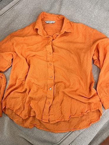 stradivarius: Stradivarius uzunqol köynək - Rəng: parlaq narıncı - Ölçü: S (EUR S / — 3