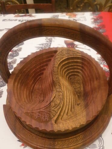 saxlama qablar: Taxta qatlanan meyvə-səbət/çəkmə qabı - Material: tam ağacdan oyma — 3