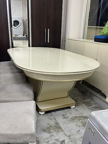 nejavik stol: Qonaq otağı üçün, İşlənmiş, Açılan, Oval masa, 6 stul — 2
