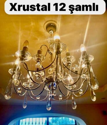 Süni güllər: Çılçıraq, 10 və daha çox lampa, Xrustal — 1