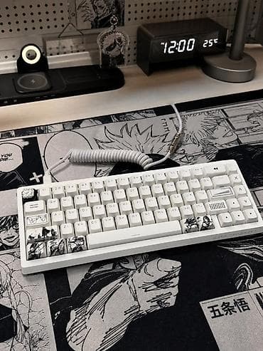 Məhsul: Kompakt mexaniki klaviatura + spiral USB kabel + anime temalı — 1