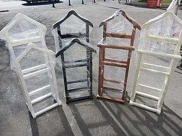 daş soba: Taxta paltar asılqanı/valet stendi - Material: tam ağacdan — 4