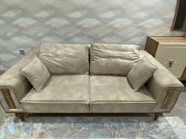 диван престиж: Диван, Б/у, Раскладной, Без подьемного механизма, Велюровая ткань, Нет доставки — 1