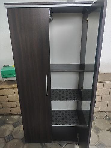 2 qapılı, Güzgülü, Qəhvəyi, Açılan, Düz dolab — 2