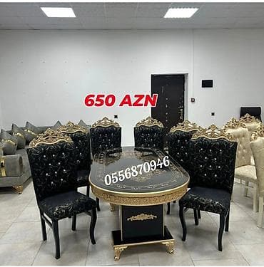 stol stu: Qonaq otağı üçün, Yeni, Açılan, Dördbucaq masa, 6 stul — 5