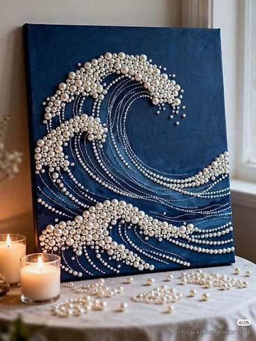 8 mart konvert: Məhsul: Əl işı ilə hazırlanmış dekorativ kətan panellər - Texnika — 1