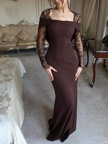 koja donlar: Məhsul: Zərif uzun gecə/libas - Model: bədənə oturan, maxi uzunluq - — 2