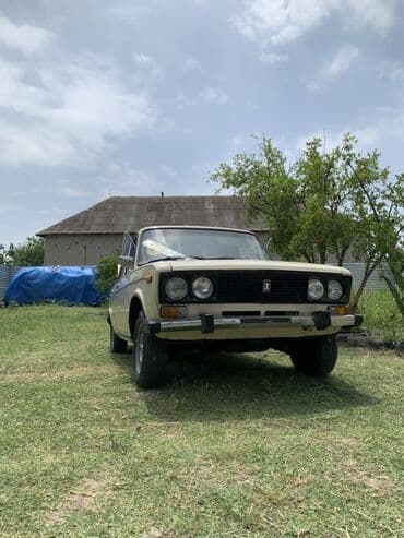 təkər ölçüləri: Bej rəngdə VAZ 2106 avtomobili, dörd fənərli ön hissəsi və xrom — 1