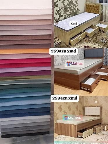 tek dolablar: Tumbalı çarpayı – Matraslı, çekmecəli model - Ölçü: tək nəfərlik — 1