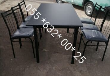 endirimde olan mebeller: Yeni, Kvadrat masa, 4 stul, Açılmayan, Stullar ilə, Dəri, Azərbaycan — 18