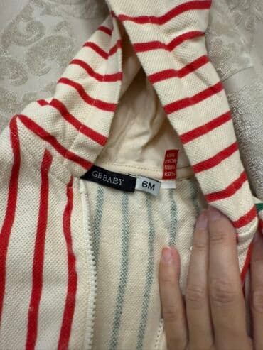 dest geyimler instagram: G.BABY körpə dəsti – 6 ay Dəst: - Kapüşonlu, fermuarlı ceket: krem — 2