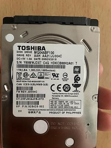 Sərt disklər (HDD): 1TB hard disk 2.5 Playstationlara nootbuklara komputerlere — 2