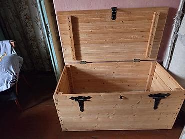 yuxuda suse banka gormek: Taxta sandıq / saxlama çemodanı - Material: təbii ağac lövhələrdən — 1