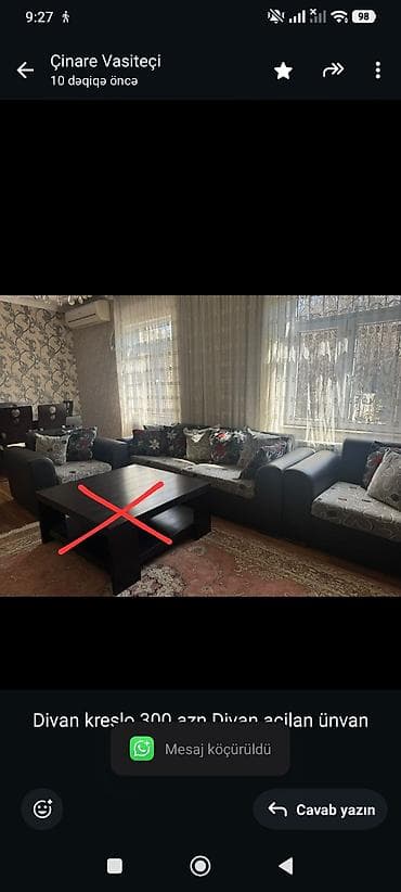 Divan kreslo 300 azn Divan açilan ünvan Binəqədi.Çinarə 6606 — 1