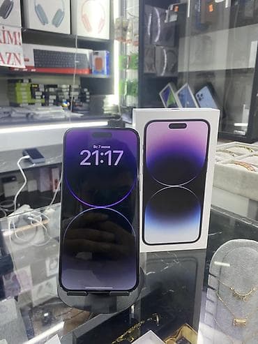 apple mac: IPhone 14 Pro Max, 128 GB, Deep Purple, Zəmanət, Barmaq izi, Simsiz şarj — 1