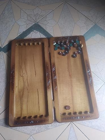 cipsi sekilleri: Taxta nərd dəsti - Material: bərk ağacdan hazırlanıb, hamar — 2