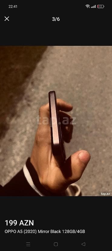5g modem router: Oppo A5, 128 GB, rəng - Qırmızı, Barmaq izi — 4
