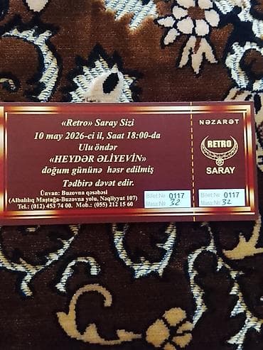 daye vakansiya 2025: Retro Saray – tədbir bileti Tədbir haqqında: - Tarix və saat: 10 may — 2