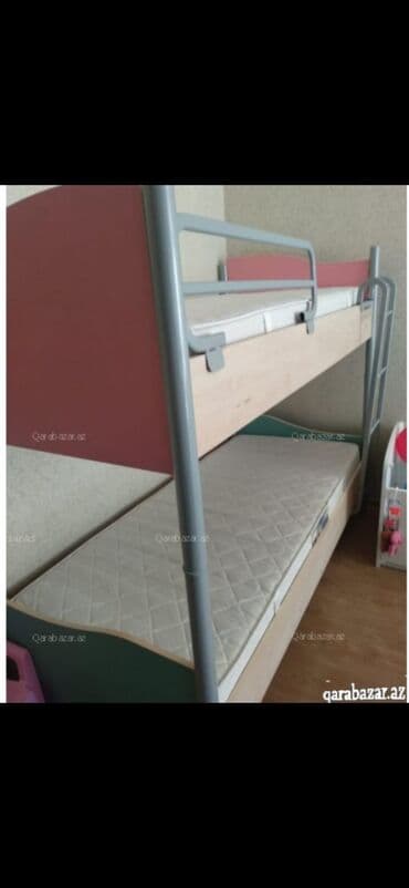 двухъярусные угловые кровати: Для девочки и мальчика, Кровать, С матрасом, Без выдвижных ящиков, МДФ — 2