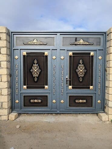 işləmiş dərvazalar: Yeni Dəmir Həyət darvazası, 3 m, Mexaniki, Qapı ilə, rəng - Qara, Kredit var, Ödənişli quraşdırma, Ünvandan götürmə, Ödənişli çatdırılma, Rayonlara çatdırılma — 5