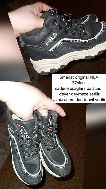 rezin botlar: Rəng - Qara Krossovkalar, Ölçü: 37, Oğlan üçün — 1