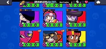 Mühasibat uçotu: Brawl Stars oyun hesabı Xüsusiyyətlər: - Kupa: 1059+ - Brawler sayı — 6