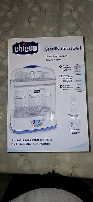 280azn alınıb 1 dəfə istifadə olunub Chicco SterilNatural 3‑in‑1 şüşə