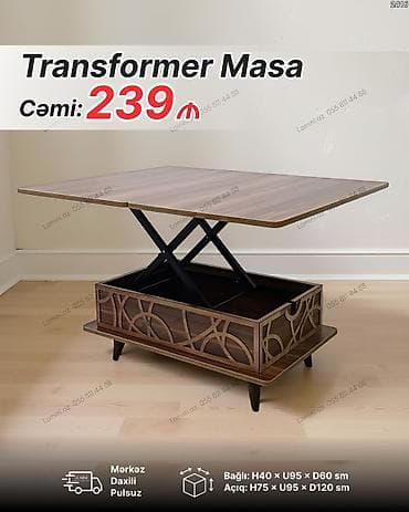 sto za laptop: Журнальный стол, Трансформер, Дерево, Прямоугольный стол — 1