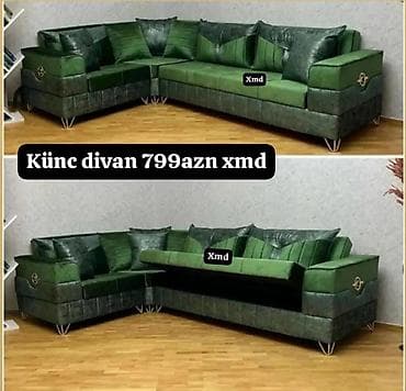 Künc divan – yaşıl rəng çalarlarında, müasir dizayn. - L‑şəkilli lalafo.az -da Künc divan – yaşıl rəng çalarlarında, müasir dizayn. - L‑şəkilli