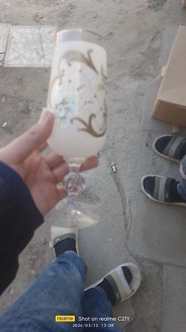 sud bidonu: Qədəhlər, rəng - Ağ, Şüşə, 12 ədədli dəst, 200 ml — 6