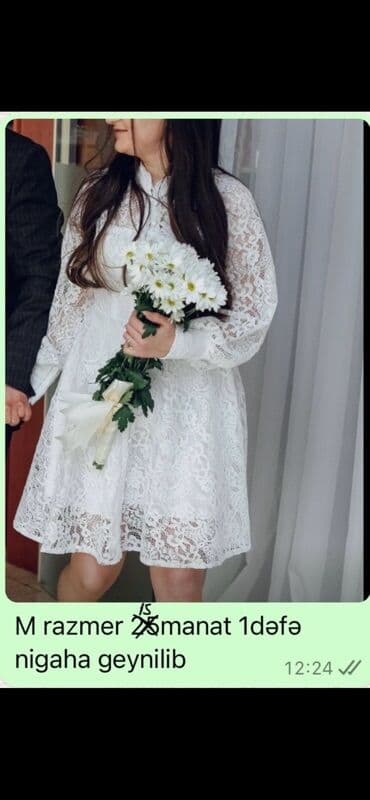 qadın geyimləri və qiymətləri: Qadın geyimləri seti - Qara krujeva uzun don: M razmer. Kəpənək — 4